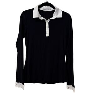 Anne Fontaine Black White Button Up Blouse Size 40